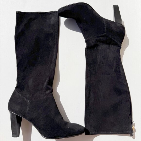 Coach Mina Black Knee High Heel Boots - Picture 1 of 10